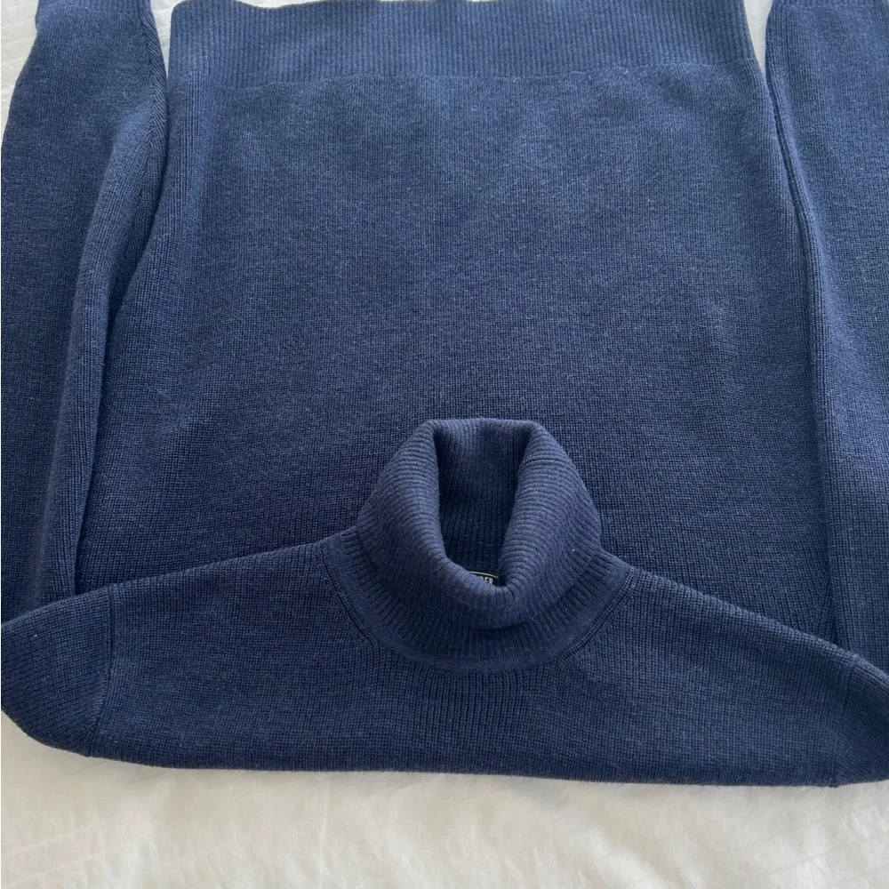 Todd Snyder Sweater Italian Merino Wool Retro Turtle Neck Navy Blue Men's Medium